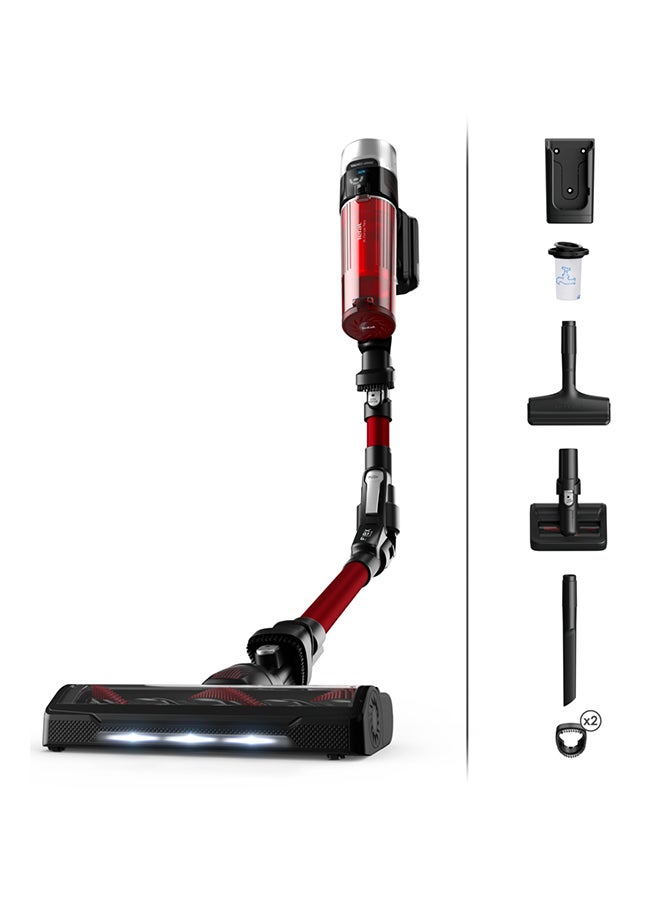 Tefal Cordless Vacuum Cleaner | X-Force Flex 9.60 Vacuum Cleaner Cordless | Animal Care Model | Strong Constant Suction Power |Long-Lasting Battery | Flex Tube System | Automatic Suction Power Adjustment by Floor Type | 2 Years Warranty 100 W TY2079HO Red & Black  - Image 1
