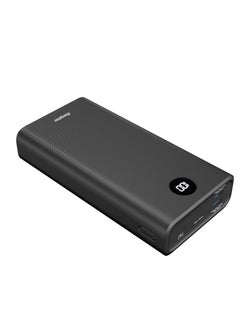 30000 mAh Ultimate Fast Charging PD Power Bank, Triple Outputs - 22.5W Power Delivery For iphones, Dual 18W Smart USB-A For Android Devices, LCD Digital Display, Dual Inputs, Micro-USB And Type-C Black