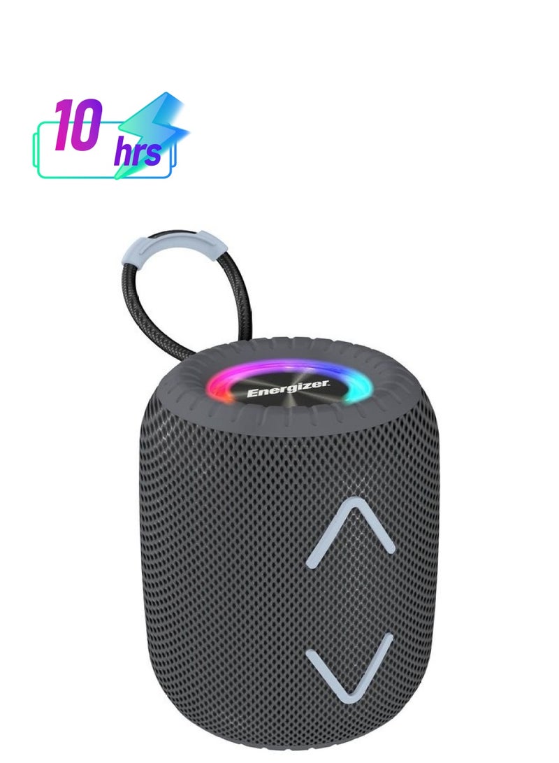 Energizer BTS-064 Waterproof Portable Bluetooth Speaker, LED Party Rim lights, IPX6, FM Feature, Power Bank Feature, 6W Black  - Image 1