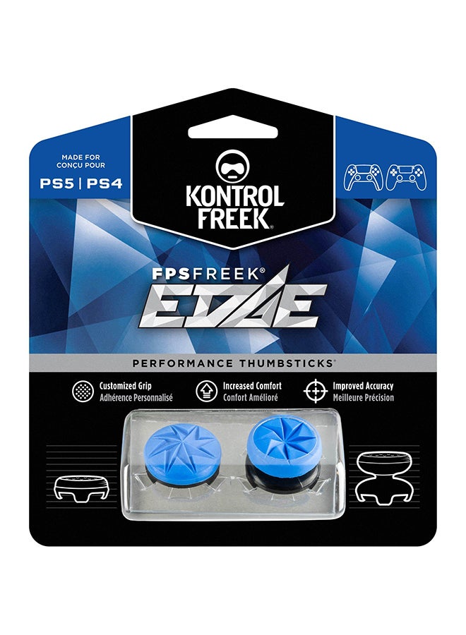 KontrolFreek FPS Freek Edge for PlayStation 4 (PS4) and PlayStation 5 (PS5) | Performance Thumbsticks | 1 High-Rise Convex, 1 Low-Rise Convex | Blue - Image 1
