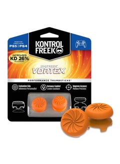 كنترول فريك KontrolFreek Fps Freek Vortex for PlayStation 4 (PS4) Controller | Performance Thumbsticks | 1 High-Rise Convex, 1 Mid-Rise Concave | Orange  - Image 1