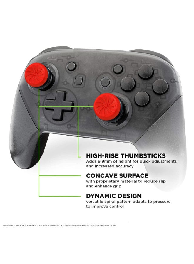 KontrolFreek KontrolFreek Fps Freek Inferno Performance Kit For Nintendo Switch Pro Controller | Includes Performance Thumbsticks And Performance Grips | Red - Image 4