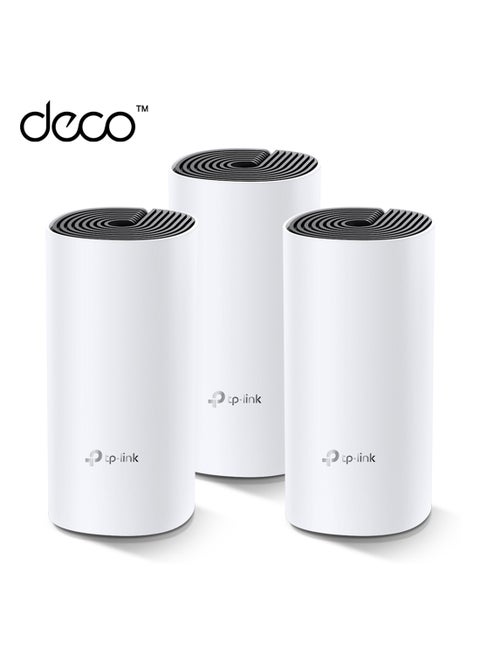Deco M4 Whole Home Mesh Wi-Fi System, Seamless Roaming and Speedy (AC1200), Work with Amazon Echo/Alexa, Router and Wi-Fi Booster, Parent Control Router, Pack of 3 White