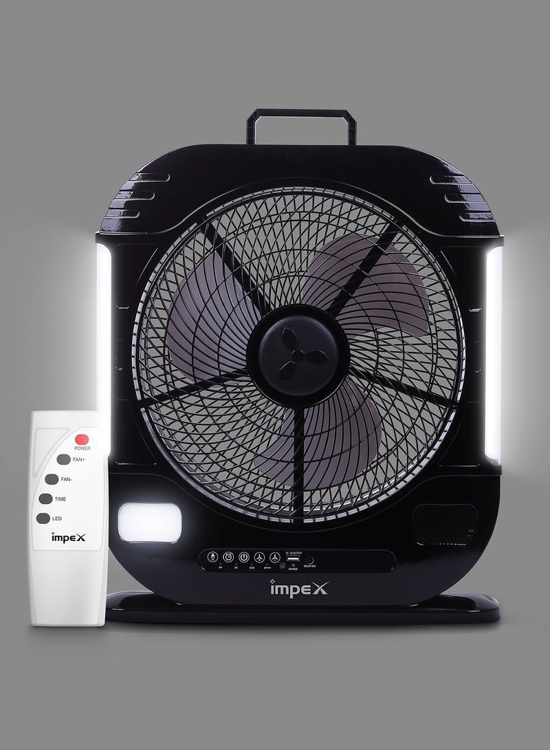 إمبكس - مصباح LED بمروحة قابلة لإعادة الشحن 3 شفرات مع جهاز تحكم عن بعد - Image 1