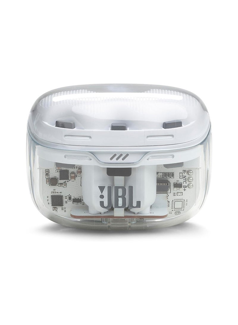 JBL - Tune Beam True Wireless Noise Cancelling Earbuds, Pure Bass Sound, Bluetooth 5.3, Smart Ambient, 4-Mics Technology, VoiceAware, 48H Battery, Water And Dust Resistant White - Image 1