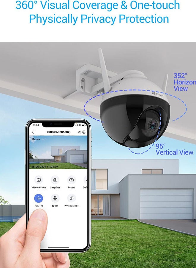EZVIZ - 1080P Full Hd Wifi Security Camera Outdoor Pan Tilt Zoom 360° Visual Coverage Color Night Vision Ip65 Waterproof Motion Detection Xiaomi Memory Card 256GB A2/4K - Image 1