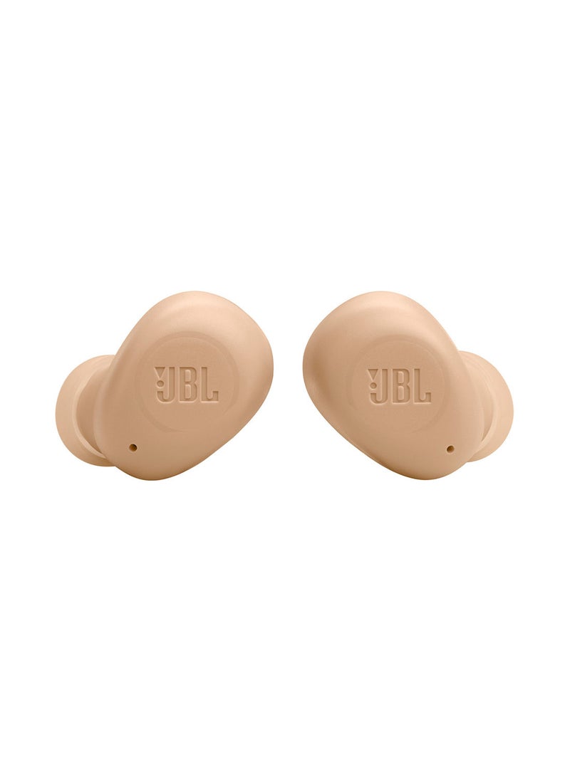 JBL - Wave Buds True Wireless Earbuds Deep Bass Comfortable Fit 32H Battery Smart Ambient Technology Hands Free Call Water And Dust Resistant Beige - Image 1