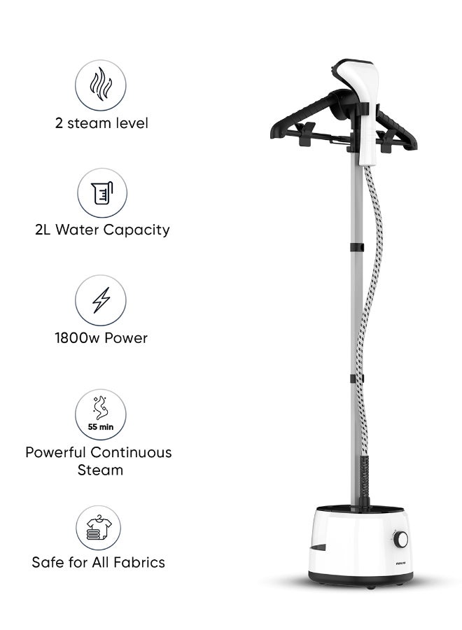 نيكاي جهاز بخار الملابس مع طاولة الكي، حماية من الحرارة، عمود تلسكوبي قابل للتعديل، شماعة بدلة، خزان ماء، 45 ثانية تسخين مسبق، مستويين من الأنظمة، 50 دقيقة بخار - Image 2