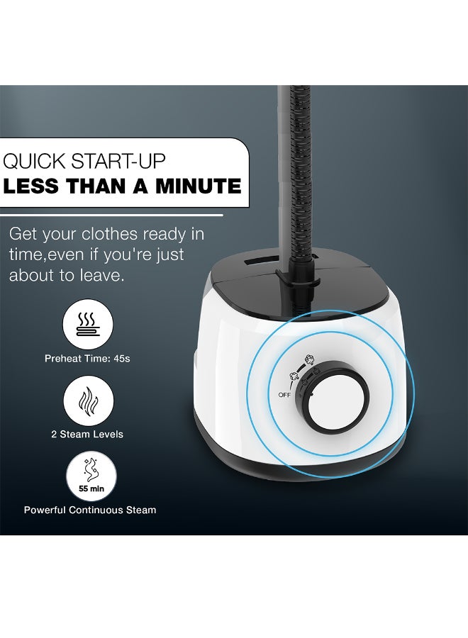 نيكاي جهاز بخار الملابس مع طاولة الكي، حماية من الحرارة، عمود تلسكوبي قابل للتعديل، شماعة بدلة، خزان ماء، 45 ثانية تسخين مسبق، مستويين من الأنظمة، 50 دقيقة بخار - Image 5