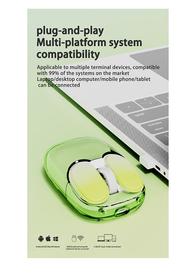 Ajazz 600 mAh I069 Pro Mouse RGB Dual Mode 2.4G/Wireless Office Laptop Computer With Battery Digital Display Transparent White  - Image 5