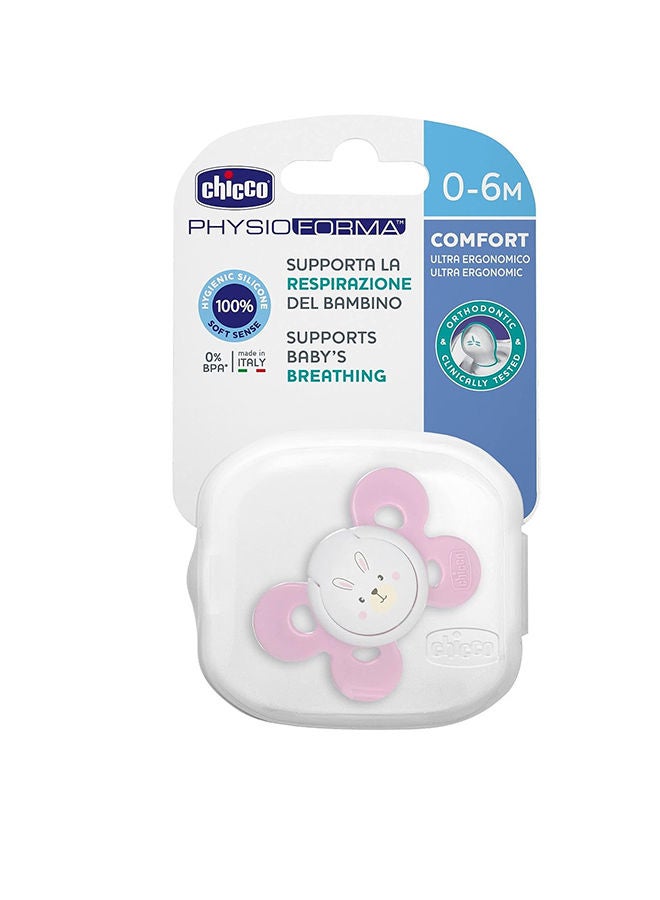 Chicco Soother Ph. Comfort Pink Sil 0-6M 1Pc B  - Image 1
