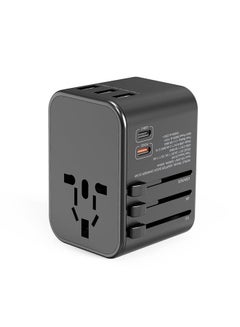OFFBEAT ACE 35.5W PD Travel Adapter, QC 3.0 Universal Adapter, International Travel Adapter with 20W PD Dual Type-C, Universal Adapter Plug with 3 Fast USB Ports for USA, UK/UAE/KSA/Oman and EU/India Full Black  - Image 3
