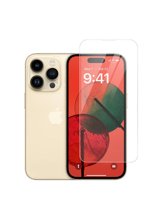 عبوتان من واقي الشاشة الشفاف لجهاز iPhone 15 Pro Max مع إطار سهل التركيب ومقاوم للخدش ومضاد لبصمات الأصابع