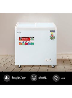 GEEPAS Chest Showcase Freezer-Convertible Freezer And Fridge Function | Faster Cooling Long Lasting Freshness With Temperature Control 260 L 220 W GCF2622SG White  - Image 4