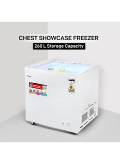 GEEPAS Chest Showcase Freezer-Convertible Freezer And Fridge Function | Faster Cooling Long Lasting Freshness With Temperature Control 260 L 220 W GCF2622SG White  - Image 2