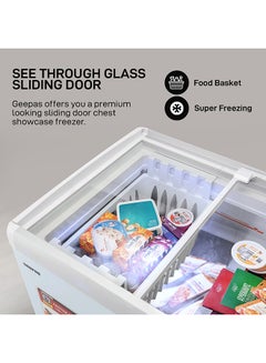 GEEPAS Chest Showcase Freezer-Convertible Freezer And Fridge Function | Faster Cooling Long Lasting Freshness With Temperature Control 260 L 220 W GCF2622SG White  - Image 5