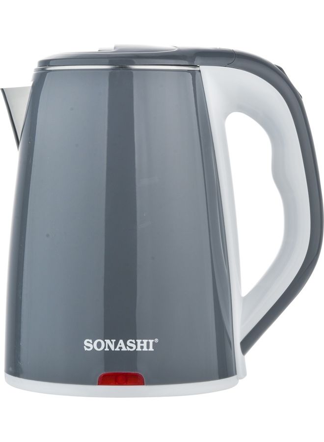 1.8 L Cordless Kettle with Auto Shut OFF Function | Stainless Steel Kettle with 360-Degree Swivel Base and Power On/Off Indicator Light | Instant Water Heater And Tea Maker 1.8 L 1500 W SKT-1811N Grey 