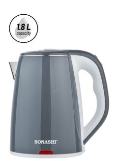 SONASHI 1.8 L Cordless Kettle with Auto Shut OFF Function | Stainless Steel Kettle with 360-Degree Swivel Base and Power On/Off Indicator Light | Instant Water Heater And Tea Maker 1.8 L 1500 W SKT-1811N Grey  - Image 1