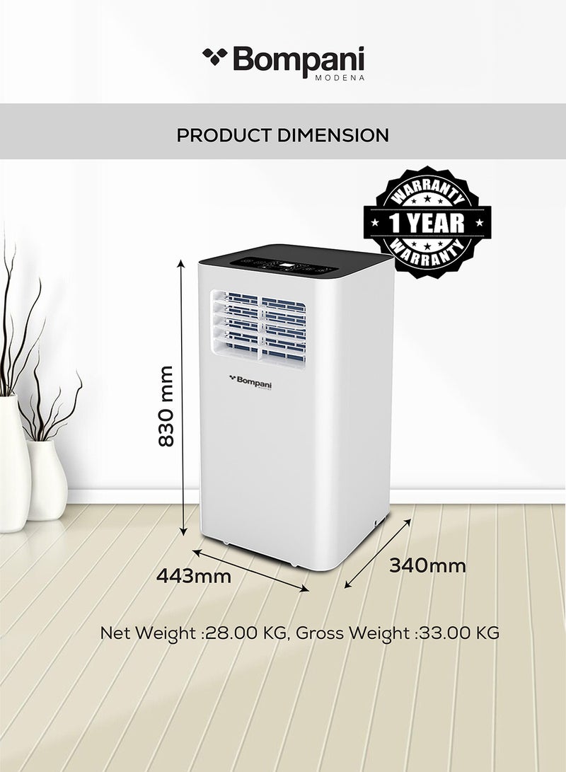 Bompani - Portable Ac 9000 Btu With Auto Swing, Led Display, And Remote Control - White. Includes Window Connector Kit Bo900 1-Year Manufacturer Warranty And 5-Year Compressor Warranty 220 W BO900 White - Image 1