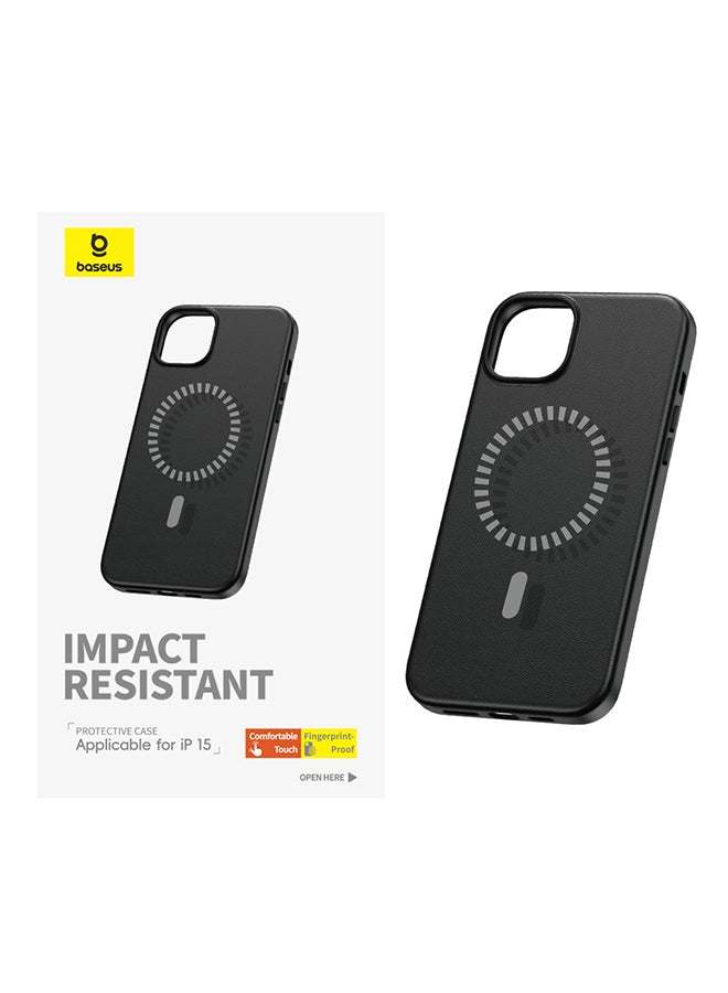 Baseus Fauxther Series Magnetic Phone Case For iPhone 15 Cluster Black - Image 2
