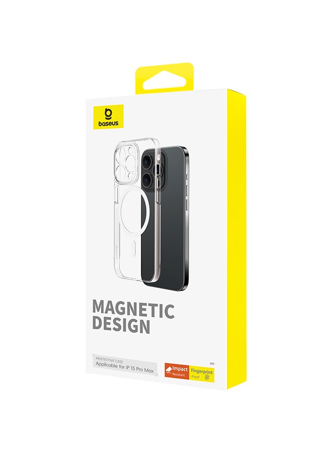 Baseus Lucent Series Magnetic Phone Case For iPhone 15 Pro Max Clear Clear - Image 2