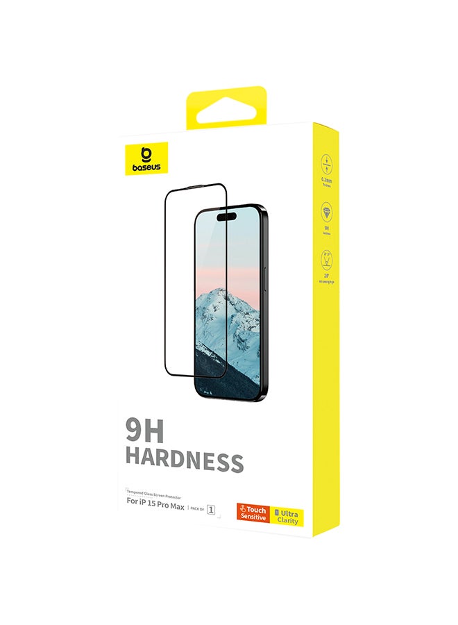 Baseus Diamond Series Full-Coverage HD Tempered Glass Screen Protector For iPhone 15 Pro Max Clear - Image 4