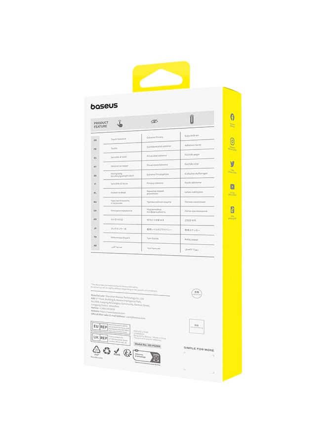 بيسوس حماية شاشة زجاج للأيفون 15 برو ماكس من  مع ( اطار التركيب السهل ) - شفاف - Image 3