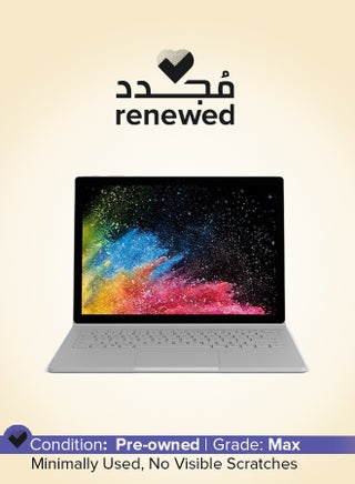 Renewed - Surface Book 2 2-in-1 Laptop With 15-Inch Touch-Screen PixelSense Display,Intel Core i7/16GB RAM/512GB SSD- 6GB GRAPHICS GTX 1060 English/Arabic Silver - pnsku/N53435031A/45/_/1725955248/d9485323-6136-4441-9c20-dc6b972b0495