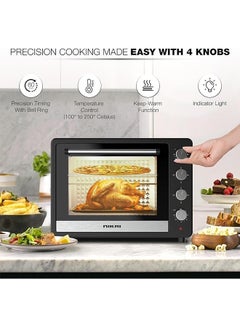 NIKAI Electric Oven with Rotisserie & Convection Technology, Keep Warm Function, Double Glass Door, 4 Knobs 100 L 2700 W NT1001RCAX2 Black/Silver  - Image 2