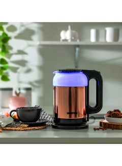GEEPAS Double Layer Electric Glass Kettle With Boil Dry Protection and Automatic Cutoff 1.7 L 1500 W GK38063 Black , Rose Gold  - Image 2
