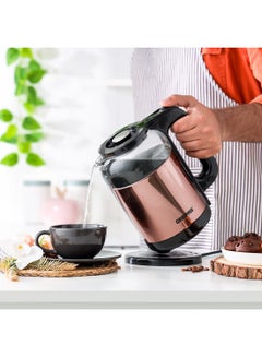 GEEPAS Double Layer Electric Glass Kettle With Boil Dry Protection and Automatic Cutoff 1.7 L 1500 W GK38063 Black , Rose Gold  - Image 3