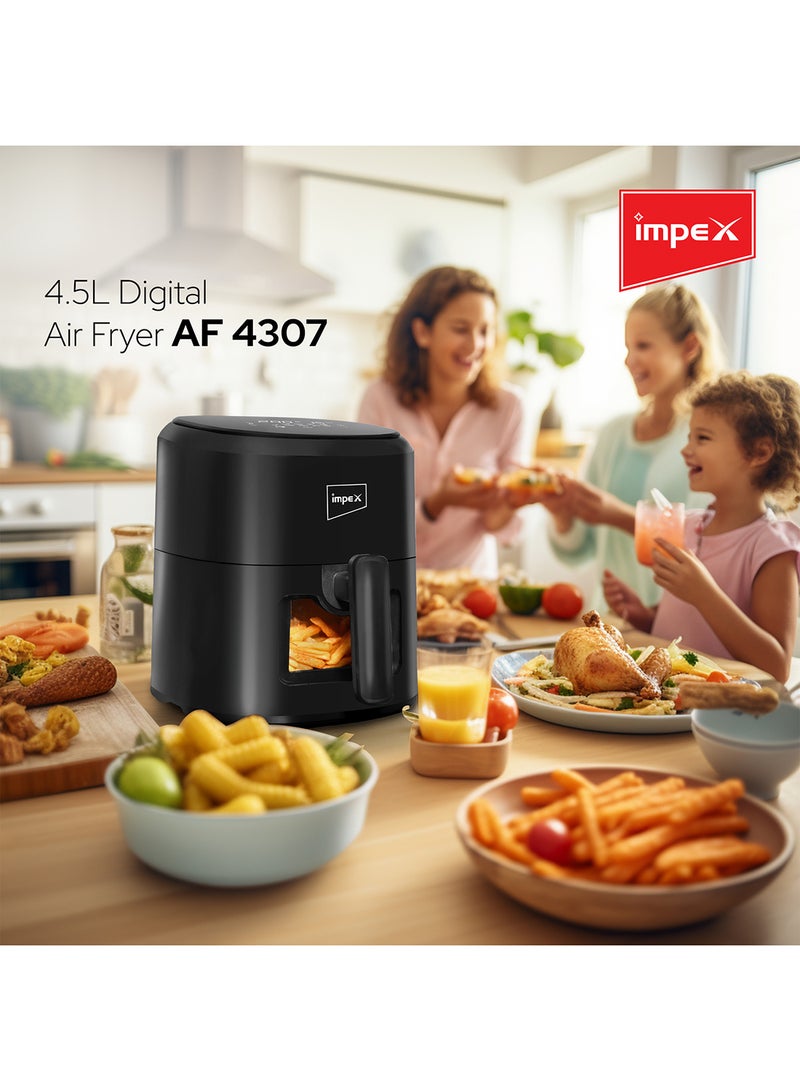 Impex - Digital Air Fryer With Adjustable Temperature Control 4.5 L 1200 W AF 4307 Black - Image 1