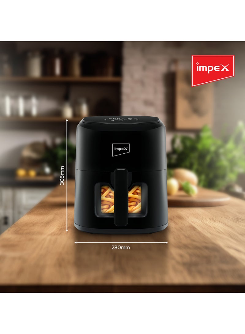 Impex - Digital Air Fryer With Adjustable Temperature Control 4.5 L 1200 W AF 4307 Black - Image 1