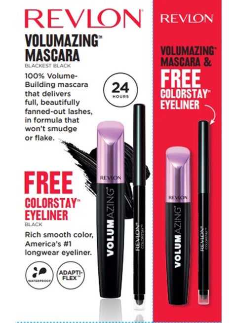 اشترِ ماسكارا Volumazing Blackest Black واحصل على قلم تحديد العيون Colorstay Black مجانًا