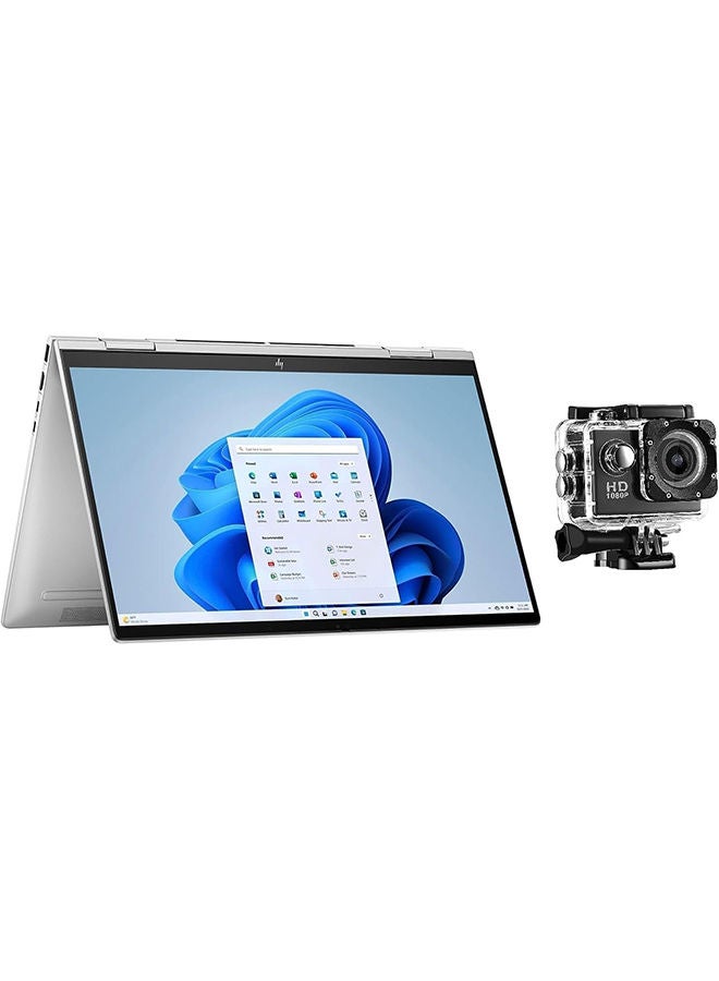 HP - Envy 2 In 1 (Upgraded Version) Laptop With 15.6-Inch FHD Display, Core i7-1355U Processor/16GB RAM/1TB SSD/Intel Iris Xe Graphics/Windows 11 With Free Sports Action Camera English Silver - Image 1