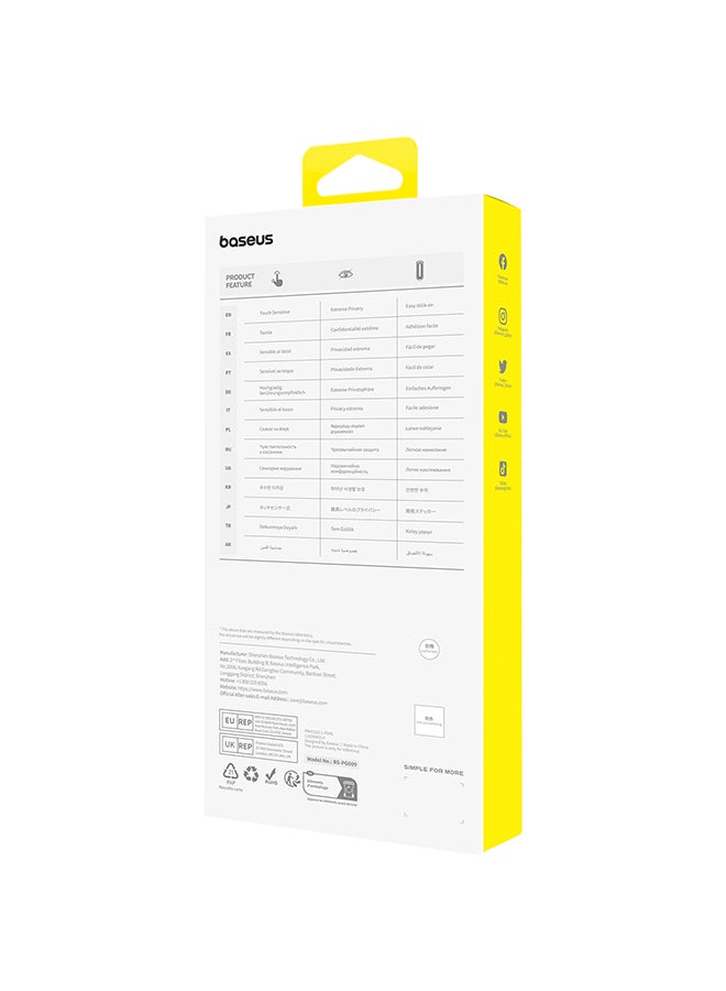 Baseus Sapphire Series Protection Tempered Glass Screen Protector With Built-In Dust Filter Privacy  - Image 2