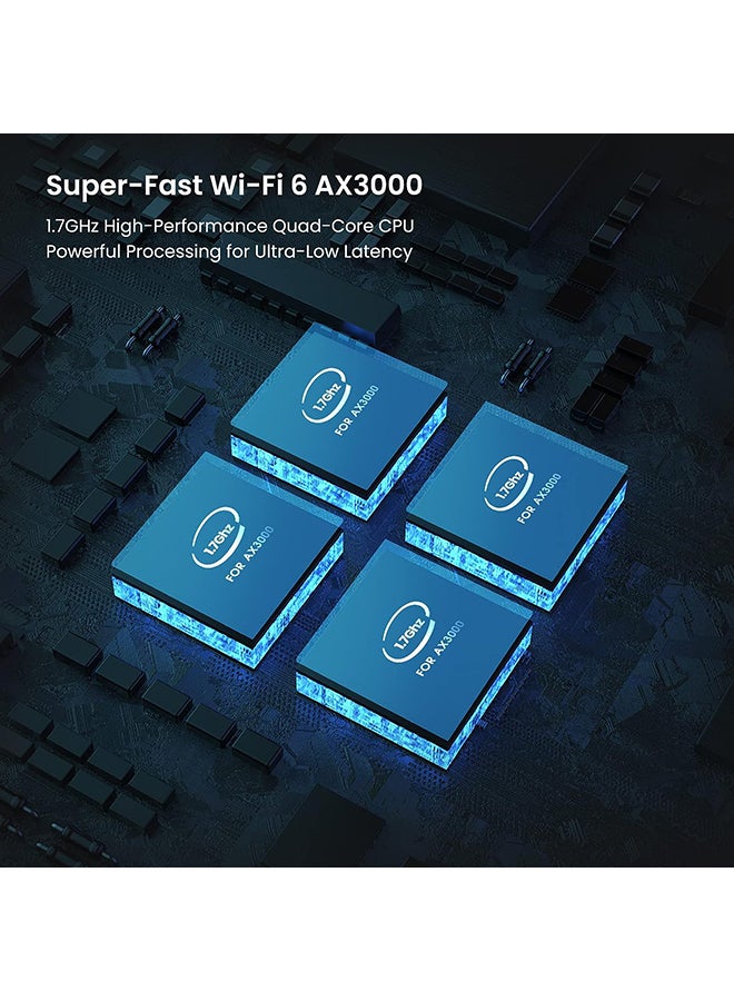Tenda - AX3000 Mesh WiFi 6 System - MX12, 7000 sq.ft WiFi 6 Coverage, 1.7 GHz Quad-Core CPU, Dual-Band with 3 Gigabit Ports per Unit, Easy Setup, Replaces Wi-Fi Router and Booster, 3-Pack White - Image 1