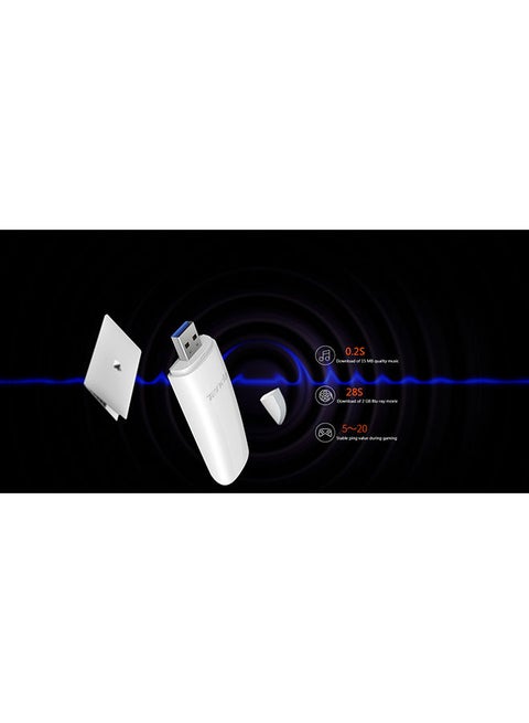U18a AX1800 Wi-Fi 6 Dual-Band Powerful Signal USB 3.0 Adapter with High-Gain 5dBi Antennas MU-MIMO 1800Mbps for PC/Desktop/Laptop, Supports Windows 11 & 10 Only Black