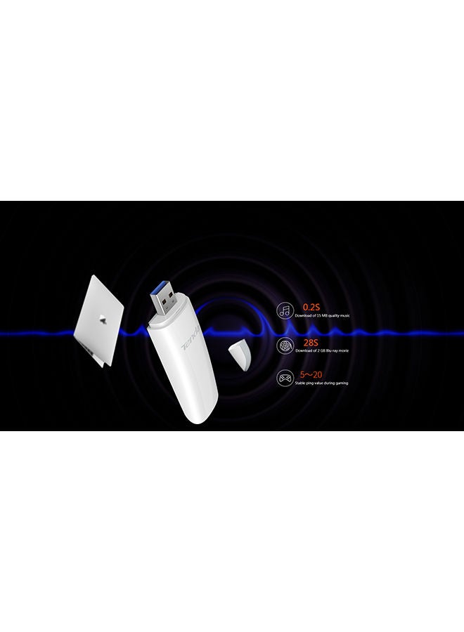 Tenda - U18a AX1800 Wi-Fi 6 Dual-Band Powerful Signal USB 3.0 Adapter with High-Gain 5dBi Antennas MU-MIMO 1800Mbps for PC/Desktop/Laptop, Supports Windows 11 & 10 Only Black - Image 1