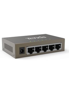 TEG1005D, 5-Port Gigabit Ethernet Switch, Unmanaged Ethernet Splitter, Network Switch Hub, Traffic Optimization, Plug & Play, Fan-less Metal Design, Limited Lifetime Protection Grey