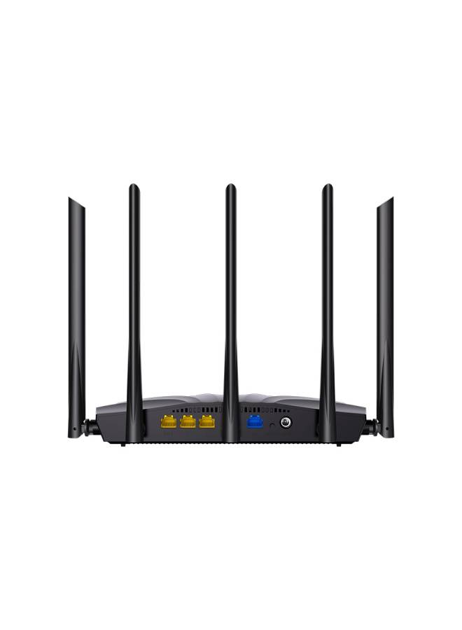 Tenda - TX2 Pro WiFi 6 AX1500 Smart WiFi Router, Dual Band Gigabit Wireless Internet WiFi 6 Router, 5 * 6dBi High-Gain Antennas, 3 Gigabit LAN Ports, WPA3+OFDMA+MU-MIMO Black - Image 1