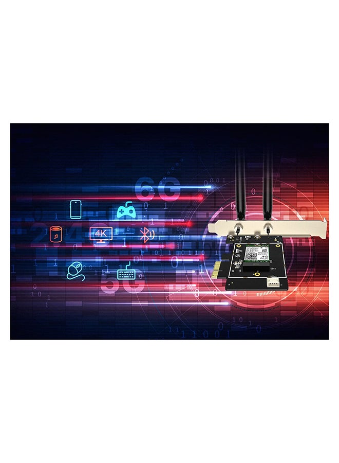 Tenda AX5400 Tri-band Gigabit Wi-Fi 6E PCI-E Adapter Black - Image 2