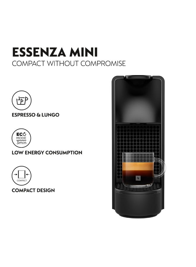 نسبرسو نسبريسو إيسينزا ميني C30 ماكينة تحضير القهوة بالكبسولات، مع خافقة الحليب آيروتشينو 3 لرغوة الحليب للكابتشينو واللاتيه، 0.6 لتر، ضغط 19 بار، أسود 0.6 L 220 W C30-BK-3694-BK أسود - Image 2