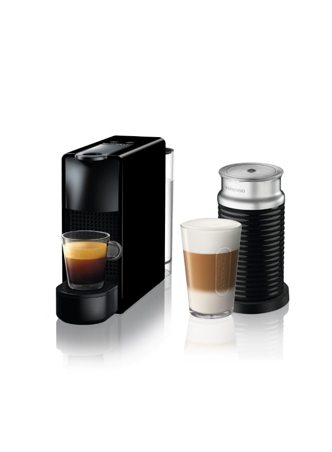 نسبرسو نسبريسو إيسينزا ميني C30 ماكينة تحضير القهوة بالكبسولات، مع خافقة الحليب آيروتشينو 3 لرغوة الحليب للكابتشينو واللاتيه، 0.6 لتر، ضغط 19 بار، أسود 0.6 L 220 W C30-BK-3694-BK أسود - Image 1