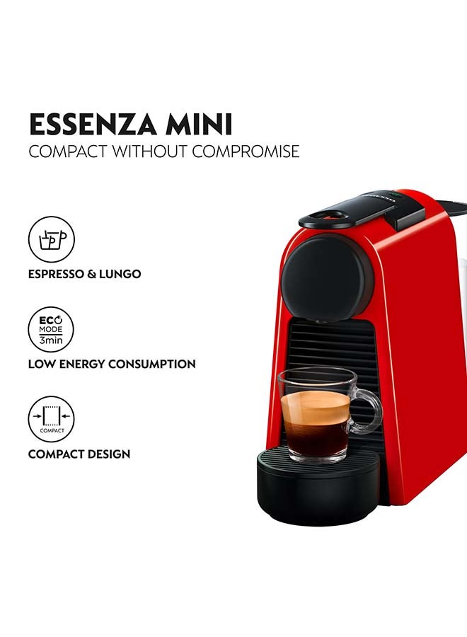 Nespresso - Nespresso Original Essenza Red, Coffee Machine With Aerocino Milk Frother 0.6 L 220 W D30-ME-RE-NE2+3694BK Red - Image 1