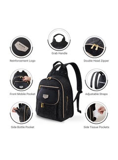 Sunveno Fashion Compact Diaper Backpack - Black  - Image 2