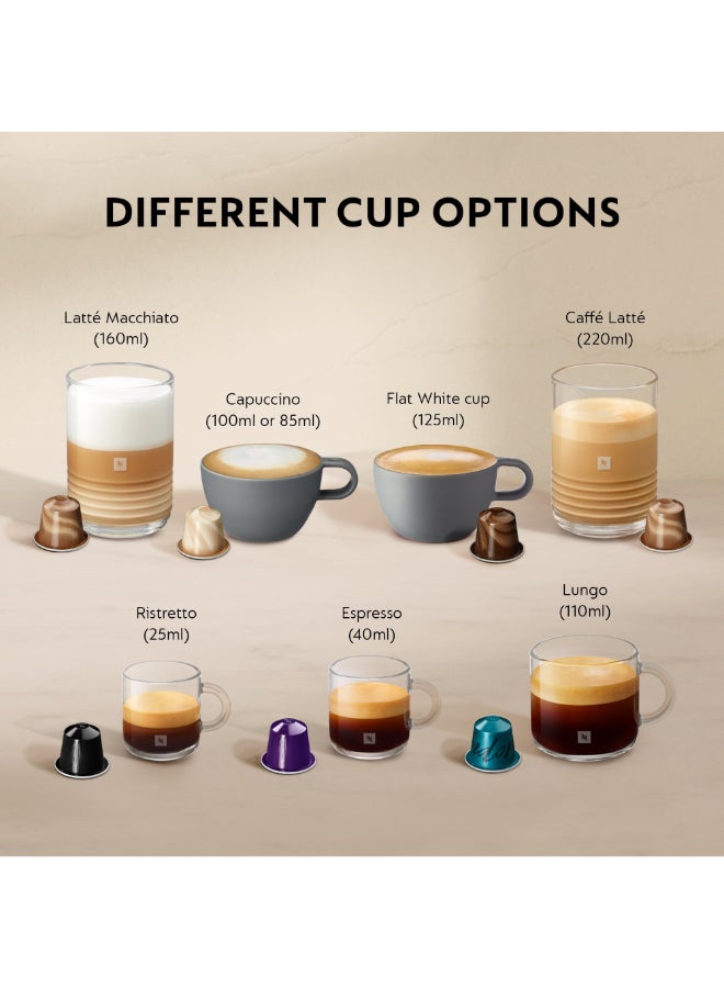 نسبرسو نسبريسو كرياتيستا بلس J520 ماكينة تحضير القهوة بالكبسولات، مع عصا تبخير الحليب الأوتوماتيكية لفن الاتيه والكابتشينو، 1.5 لتر، ضغط 19 بار، معدني 1.5 L 1600 W J520-ME-ME-NE أسود - Image 3