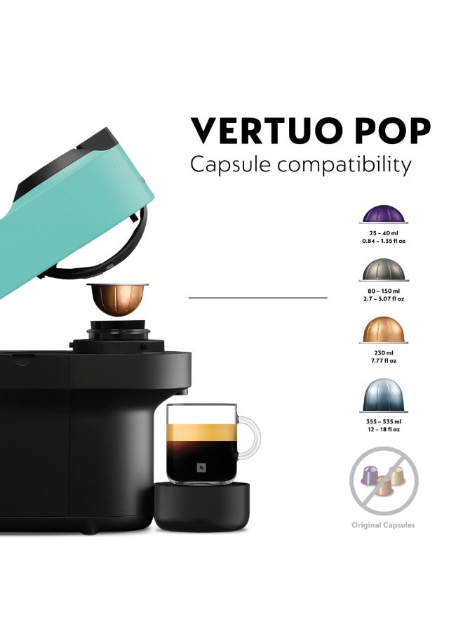 نسبرسو نسبريسو فيرتو بوب GCV2 ماكينة تحضير القهوة بالكبسولات، تحضر 6 أحجام أكواب للقهوة السوداء، 0.6 لتر، أكوا مينت 0.56 L 1500 W GCV2-GB-AQ-NE أزرق - Image 4