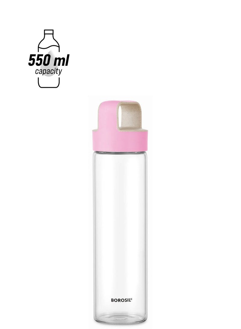 BOROSIL Neo Glass Bottle With Lid Wide Mouth, Freezer Safe Clear  - Image 1