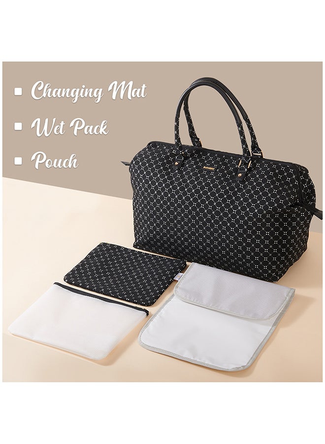 Sunveno - Mommy Fashion Diaper Bag With Waterproof Fabric - Black - Image 1